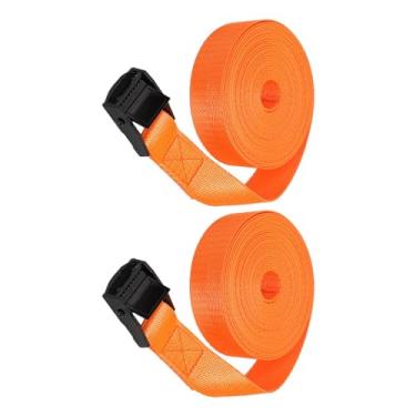 Imagem de WeiLaiKeQi Correias de Amarração, 2 Peças, Cintas de Fixação, Fivela de Cam, Cintas de Amarração, Rack de Teto de Carro, Cintos para Rack de Teto, Prancha de Sur, Laranja, Tamanho real