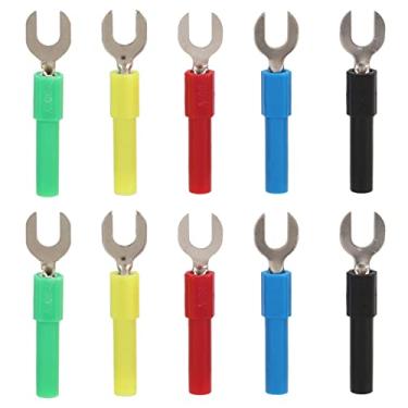 Imagem de Conjunto de 10 Terminais de Cabo Tipo Forquilha, Abertura de Inserção de 4 Mm, Plugue de Fio, Terminal de Cabo de Garfo para Células Solares, Dispositivos Eletrônicos, Veículos