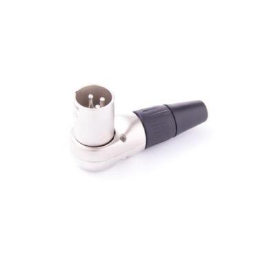 Imagem de Conector Xlr Cabo Macho 3 Polos Nickel Angulado Rc3mr Rean