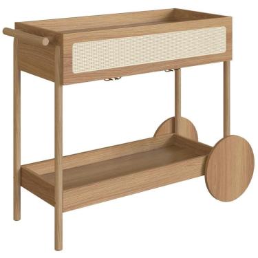 Imagem de Carrinho Bar Porta Taças 112 Cm Pes Madeira Oslo 27964 Hanover Artesano Hanover