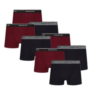 Imagem de 8 Cuecas Infantil Boxer Box De Algodão Para Meninos  - Selene, Preto, 