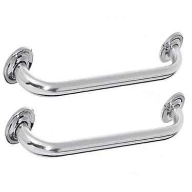 Imagem de Alça Apoio Barra Kit 2 uni Inox 50cm Banheiro Deficiente Idoso Acessib