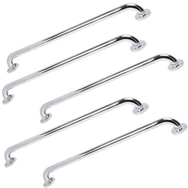 Imagem de Barra Alça Apoio Inox 60Cm Kit 5 Uni Acessibilidade PCD Cadeirante Ido