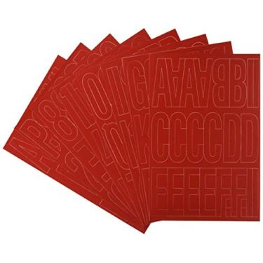 Imagem de HY-KO Products 30005 Autoadesivo de vinil com números e letras, 7,6 cm, vermelho