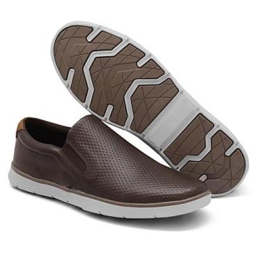 Imagem de Sapatênis Casual Couro Calce Fácil Elástico Slip On 6216VK - Pizada, M
