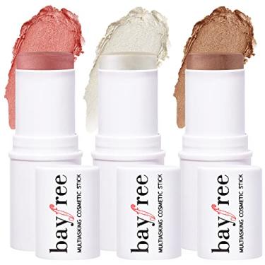 Imagem de KIMUSE Maquiagem Facial Trio Multi Stick, Bastão de Blush Em Creme para Bochechas e Lábios, Bastão de Contorno e Bastões de Maquiagem Iluminador para Toda A Pele