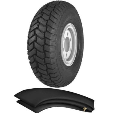 Imagem de Kit Pneu Para Empilhadeiras Carrinhos 400-8 4 Lonas Forti 2b Maggion +