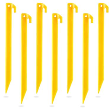 Imagem de 24 peças de estacas de plástico para barraca de praia resistentes, estacas de dossel de gancho, toldo de acampamento, caravana, para acampamento, ao ar livre, areia, praia, jardim, gramado, estacas