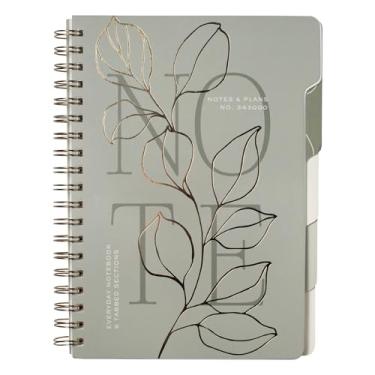 Imagem de Fringe Studio Caderno de aba grande, eucalipto moderno", capa flexível, 5 divisórias de assunto/recortado, 18,4 cm x 25,4 cm, 180 páginas forradas, multicolorido (343PA001FSC)