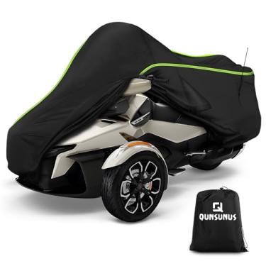 Imagem de QUNSUNUS Capa impermeável para motocicleta Can-Am Spyder RT 2020-2023, capa de motocicleta resistente 420D, capa de motocicleta Trike com proteção contra vento, sol, UV e poeira