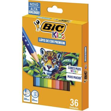 Imagem de Lápis De Cor Bic Com 36 Cores,Bic Kids Premium, Cores Vivas E Ponta Macia E Resistente