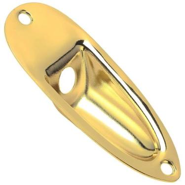 Imagem de Jack Plate Metal Canoa Para Guitarra Stratocaster Dourado - Thida
