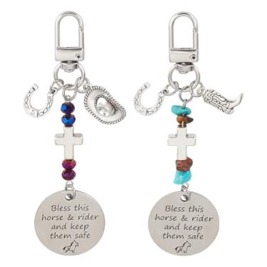 Imagem de BENECREAT 2 peças de clipe de pingente de sela e freio de cavalo, pingentes de sela de prata antiga e platina amuleto de sela para entusiastas de equitação ornamento pendurado, Liga metálica, Sem