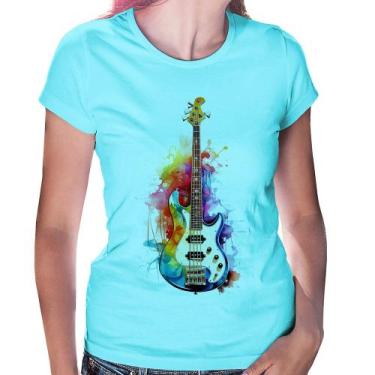 Imagem de Baby Look Contra Baixo Watercolor - Foca na Moda, Azul claro, P