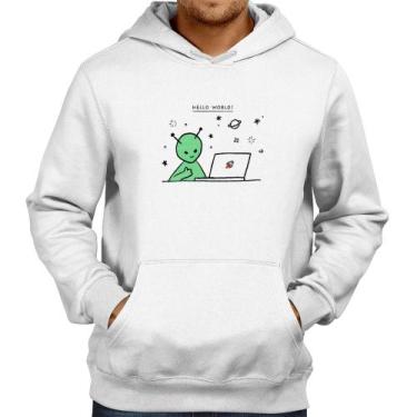 Imagem de Moletom Alien Hello World! - Foca na Moda, Branco, G