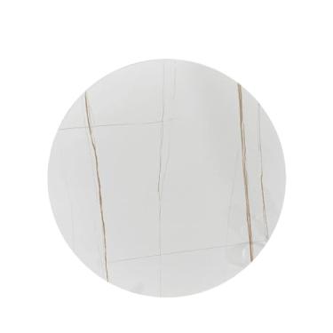 Imagem de Prato giratório de mesa redonda, bandeja giratória de mármore grande de 12 mm de espessura, mesa giratória grande para mesa de jantar, bandeja central de mesa de jantar (cor: branco fosco, tamanho: 60