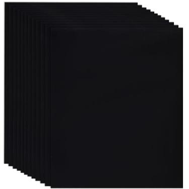 Imagem de SOFPLATE 12 peças de folhas de transferência de vinil de transferência de calor HTV preto PVC 30,5 x 25,4 cm design retangular tecido sublimação pacote de lençóis acessórios para camisetas chapéus