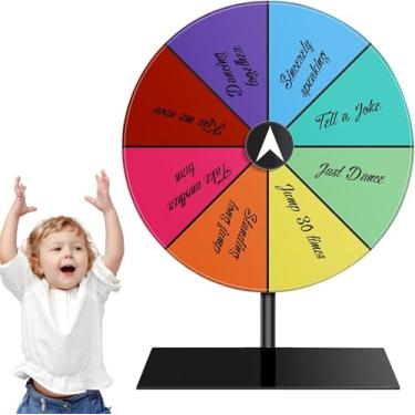 Imagem de ZORGONS 6 Inch Prize Wheel, 12 Slot, Black Prize Wheel with Stand, Small Roulette Spinner of Prizes for Vendor Event, Carnival, Classroom Game