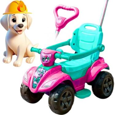 Imagem de Carrinho de Passeio Quadriciclo Infantil Andador Para Desenvolvimento inicial coordenação motora criança 1 ano bebê 12 meses presente menino menina dia das crianças natal pascoa (Rosa)