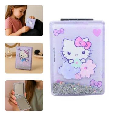 Imagem de Espelho Hello Kitty Maquiagem Dobrável Acessórios Infantil - Sanrio