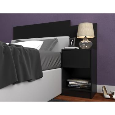 Imagem de Cabeceira De Solteiro Altesa 1 Gaveta E 1 Nicho Preto