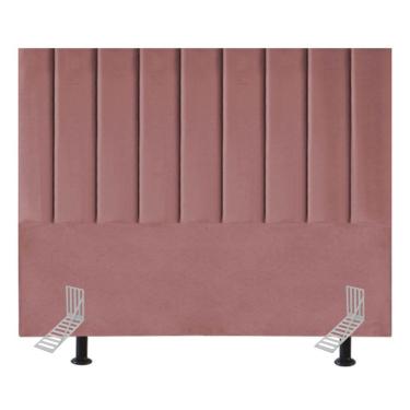 Imagem de Cabeceira Cama Casal Queen Size 160 Cm Eloá Veludo E Frame rosé
