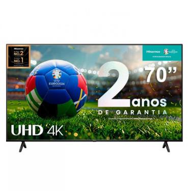 Imagem de Smart TV 70 Hisense Ultra HD 4K DLED 70A51HSV com Sleep Timer, entrada HDMI e Wi-Fi Preto
