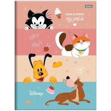 Imagem de Caderno Brochura Capa Dura Universitário Disney Pets 80 Folhas Foroni Estampa 1