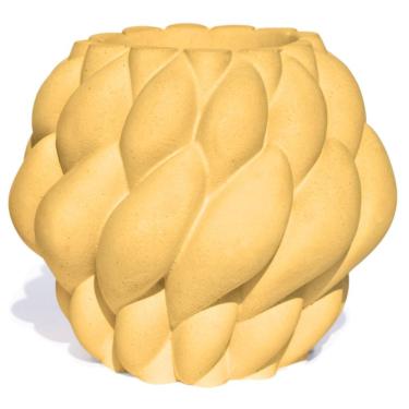 Imagem de Vaso Decorativo Novelo 9cm Em Cimento Artesanal Sala E Cozinha Amarelo