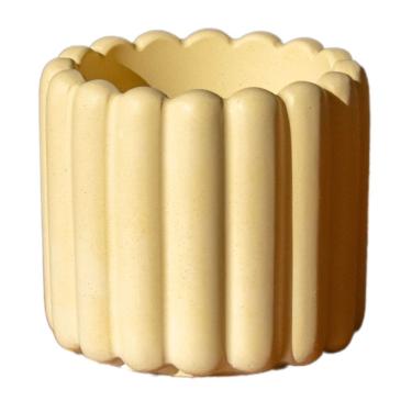 Imagem de Vaso Decorativo Tulipa 8cm Artesanal Em Cimento Amarelo