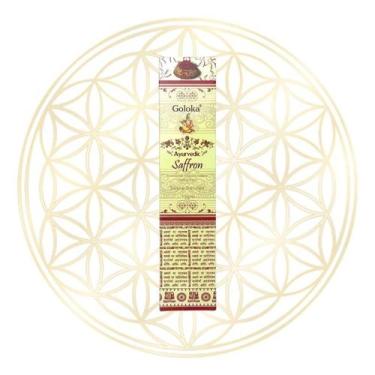 Imagem de Incenso Goloka Indiano Vareta Linha Ayurvedic - AROMAS, Saffron