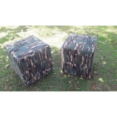 Imagem de Puff Quadrado 45x45 Sala De Estar - Adão Estofado, Rosa