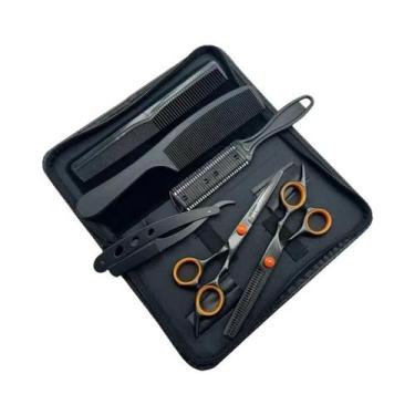 Imagem de Conjunto De Tesouras De Cabeleireiro De 6 Polegadas Para Barbeiros Kit