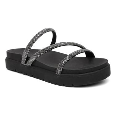 Imagem de Sandália Papete Birken Rasteirinha Feminina Conforto Strass - Notorian (Preto, BR, Adulto, Numérico, 35)