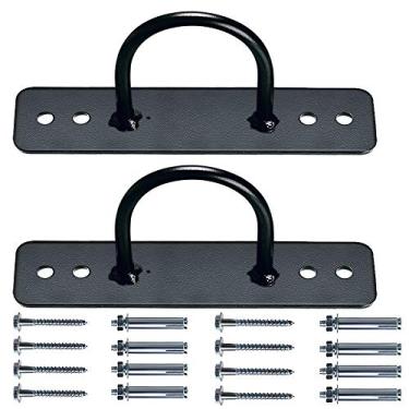 Imagem de SUNMALL Suporte de âncora de parede/teto para tiras de suspensão, anéis de ginástica, anéis olímpicos, balanço e rede de ioga, cordas de batalha, sistemas de treinamento de força de peso corporal e equipamentos de boxe (pacote com 2 unidades)