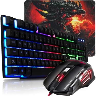 Imagem de Kit Gamer Periféricos para Computador e Notebook Teclado LED + Mouse Óptico 3200 DPI + Mouse Pad Speed - Forte Sul