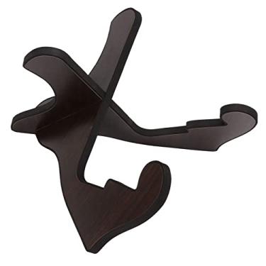Imagem de QANYEGN Suporte de guitarra, suporte de montagem removível de madeira, suporte portátil de instrumento portátil de estilo de quadro para guitarras de baixo clássico acústico (Black)