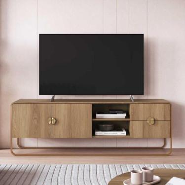 Imagem de Rack Sala Orgânico 180cm 2 Portas 2 Gavetas e Pés em Metal - Artesano 