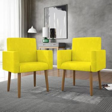 Imagem de Kit 2 Poltronas Decoração Sala de Estar Recepção Salão - Balaqui Cor:amarelo