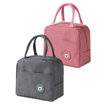 Imagem de Cabilock 2 Unidades Lancheira Escolar Sacola De Comida Bento Lancheiras Femininas Para o Trabalho Saco Térmico Pano Ar Livre Viagem Saco De Comida
