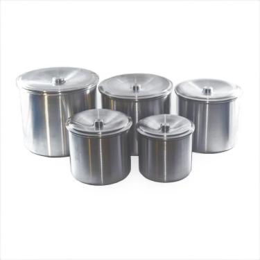 Imagem de Kit Jogo Porta Mantimentos Lata Alumínio Fosco 5 Peças