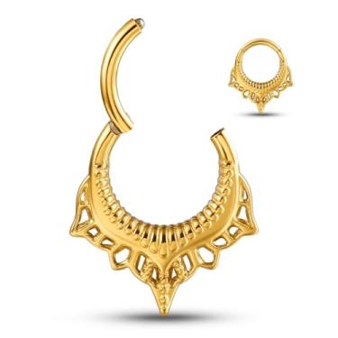 Imagem de Twolobes Anéis de nariz, 1 peça 16G/8 mm aço inoxidável cirúrgico flor septo argola joia clicker cartilagem brinco articulado segmento daith piercing, 0G(8mm), Aço inoxidável, Sem Pedra Preciosa