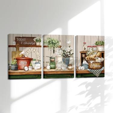 Imagem de Arte de parede com citações I Am Feeling A Little Dirty Will You Do Me Love The Dishes arte de parede tela rústica fazenda cozinha citações impressão emoldurada, 30,5 x 40,5 x 3 peças (azul)