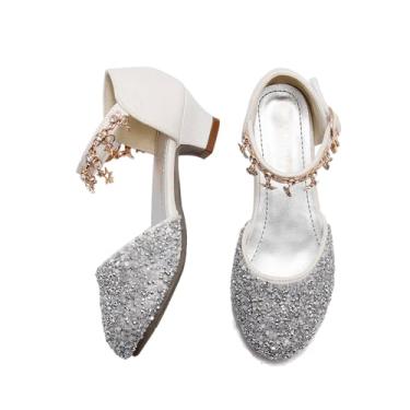 Imagem de Amtidy Sapatos sociais para meninas pequenas Mary Jane – Sapatilhas de balé para festa escolar, Branco brilhante, 10 Toddler