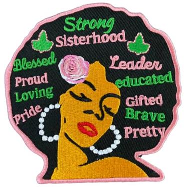 Imagem de Embellish Vibes Black Girl Magic Patch para passar a ferro ou costurar em todos os tecidos | Adesivo de cabelo com aplique de tecido de menina negra para passar a ferro para roupas e mochilas | 10 cm