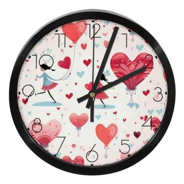 Imagem de LILINWAN Relógio de parede 24 cm sem tique-taque silencioso operado por bateria relógio de parede redondo moderno estilo simples decoração relógio para escritório/escola/quarto/sala de estar