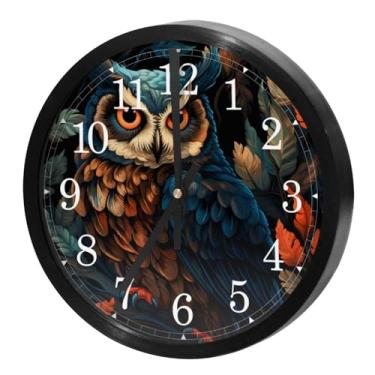 Imagem de LILINWAN Relógio de parede 24 cm sem tique-taque silencioso operado por bateria relógio de parede redondo moderno estilo simples decoração relógio para escritório/escola/quarto/sala de estar