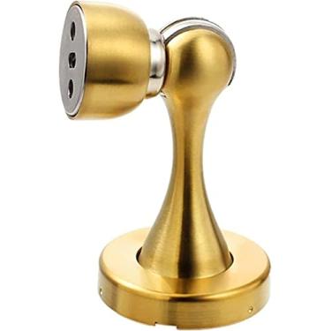 Imagem de LIFOND Batente de porta montado na parede, batente de porta de aço inoxidável, batente de porta anticolisão, batente de porta de quarto de altura ajustável, para porta de banheiro e cozinha, ouro