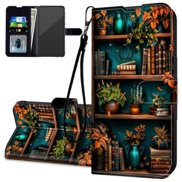 Imagem de RAUEDWDJS Capa carteira para celular T-Mobile Revvl V 4G com suporte para cartão e alça de pulso, capa flip de couro com bloqueio de RFID à prova de choque para REVVL V (6,5 polegadas 4G/LTE 2021