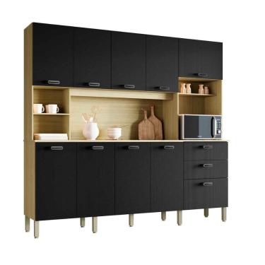 Imagem de Armário Cozinha Completo com espaço para Microondas 10 Portas Intense Kits Paraná